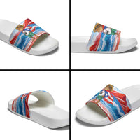 Coqui Frog Puerto Rico Flag Slide Sandals Taino Boricua Puerto Rican