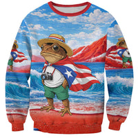 Coqui Frog Puerto Rico Flag Sweatshirt Taino Boricua Puerto Rican