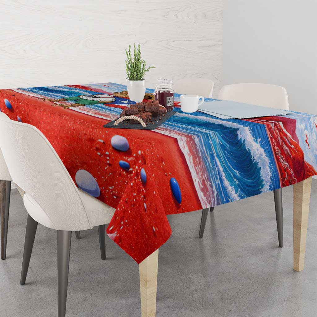 Coqui Frog Puerto Rico Flag Tablecloth Taino Boricua Puerto Rican
