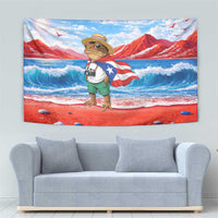 Coqui Frog Puerto Rico Flag Tapestry Taino Boricua Puerto Rican