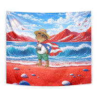 Coqui Frog Puerto Rico Flag Tapestry Taino Boricua Puerto Rican