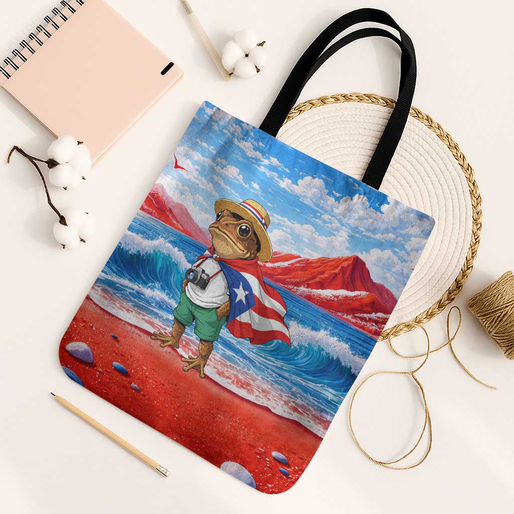Coqui Frog Puerto Rico Flag Tote Bag Taino Boricua Puerto Rican