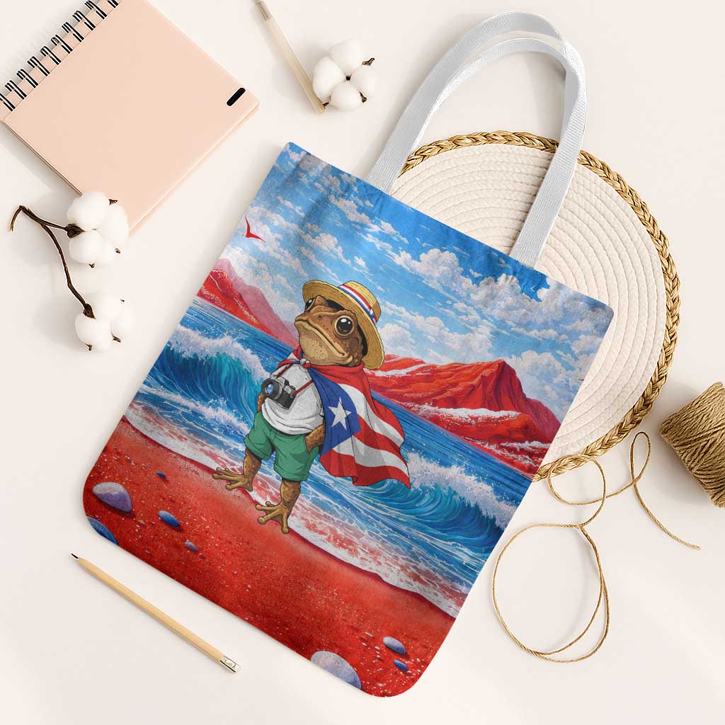 Coqui Frog Puerto Rico Flag Tote Bag Taino Boricua Puerto Rican