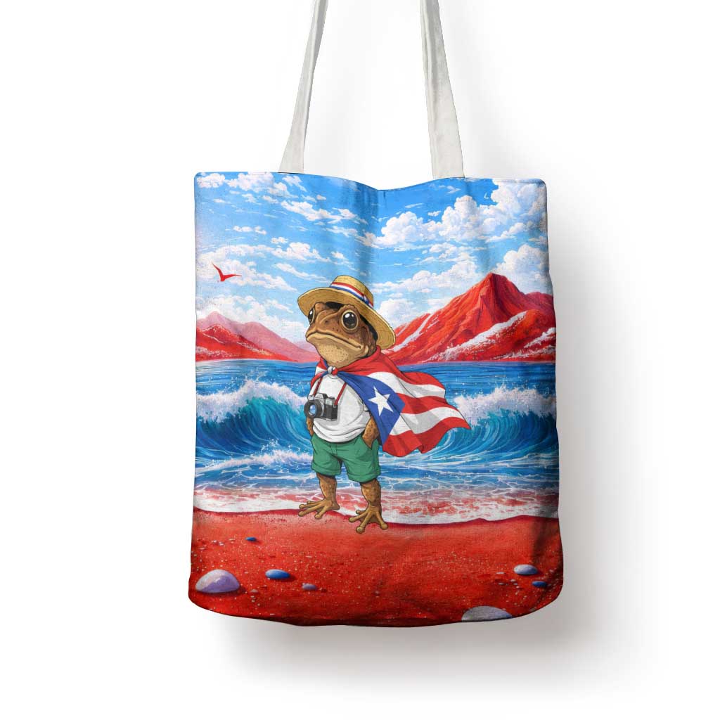Coqui Frog Puerto Rico Flag Tote Bag Taino Boricua Puerto Rican