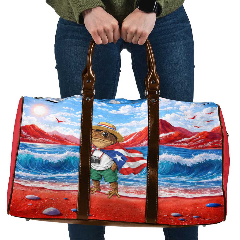 Coqui Frog Puerto Rico Flag Travel Bag Taino Boricua Puerto Rican