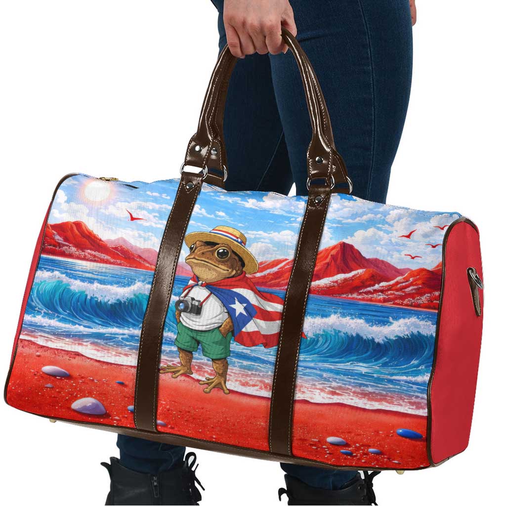 Coqui Frog Puerto Rico Flag Travel Bag Taino Boricua Puerto Rican
