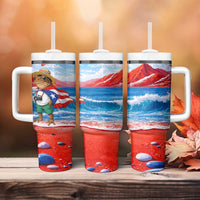 Coqui Frog Puerto Rico Flag Tumbler With Handle Taino Boricua Puerto Rican