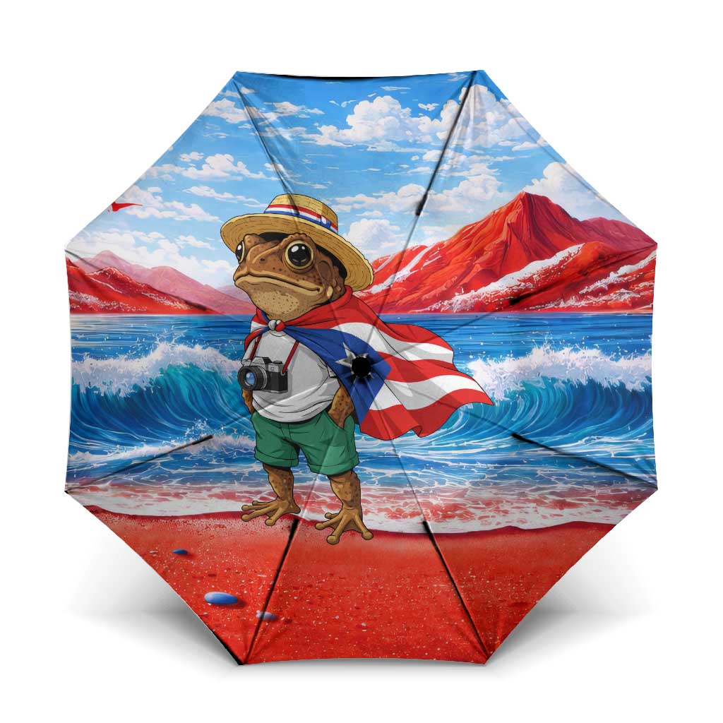 Coqui Frog Puerto Rico Flag Umbrella Taino Boricua Puerto Rican