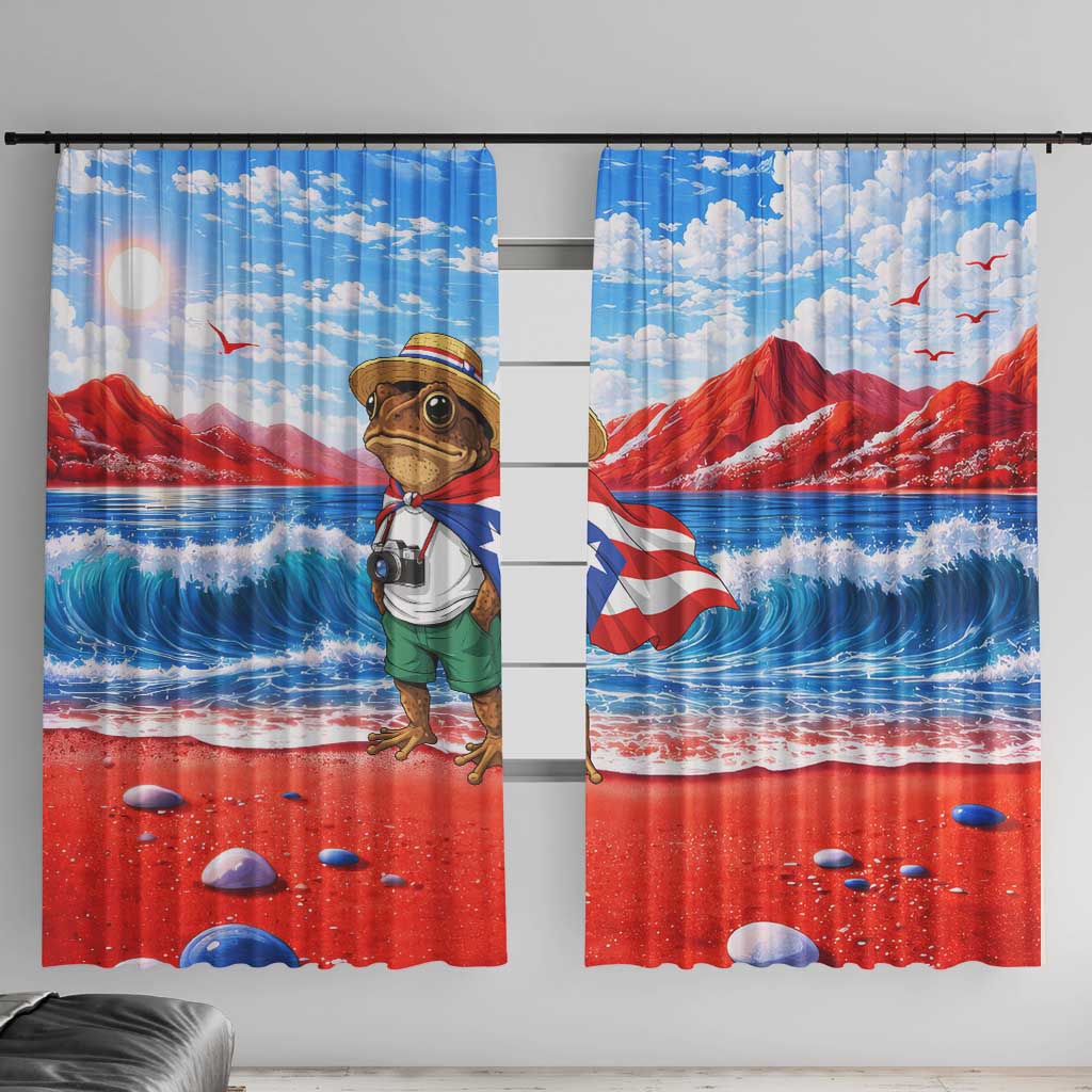 Coqui Frog Puerto Rico Flag Window Curtain Taino Boricua Puerto Rican
