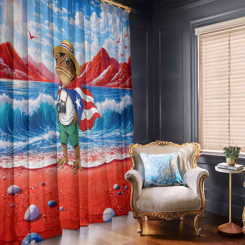 Coqui Frog Puerto Rico Flag Window Curtain Taino Boricua Puerto Rican