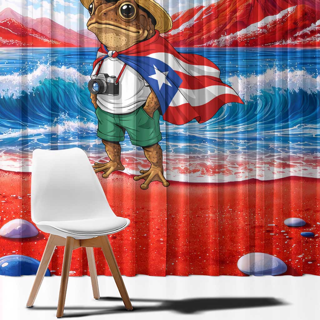 Coqui Frog Puerto Rico Flag Window Curtain Taino Boricua Puerto Rican