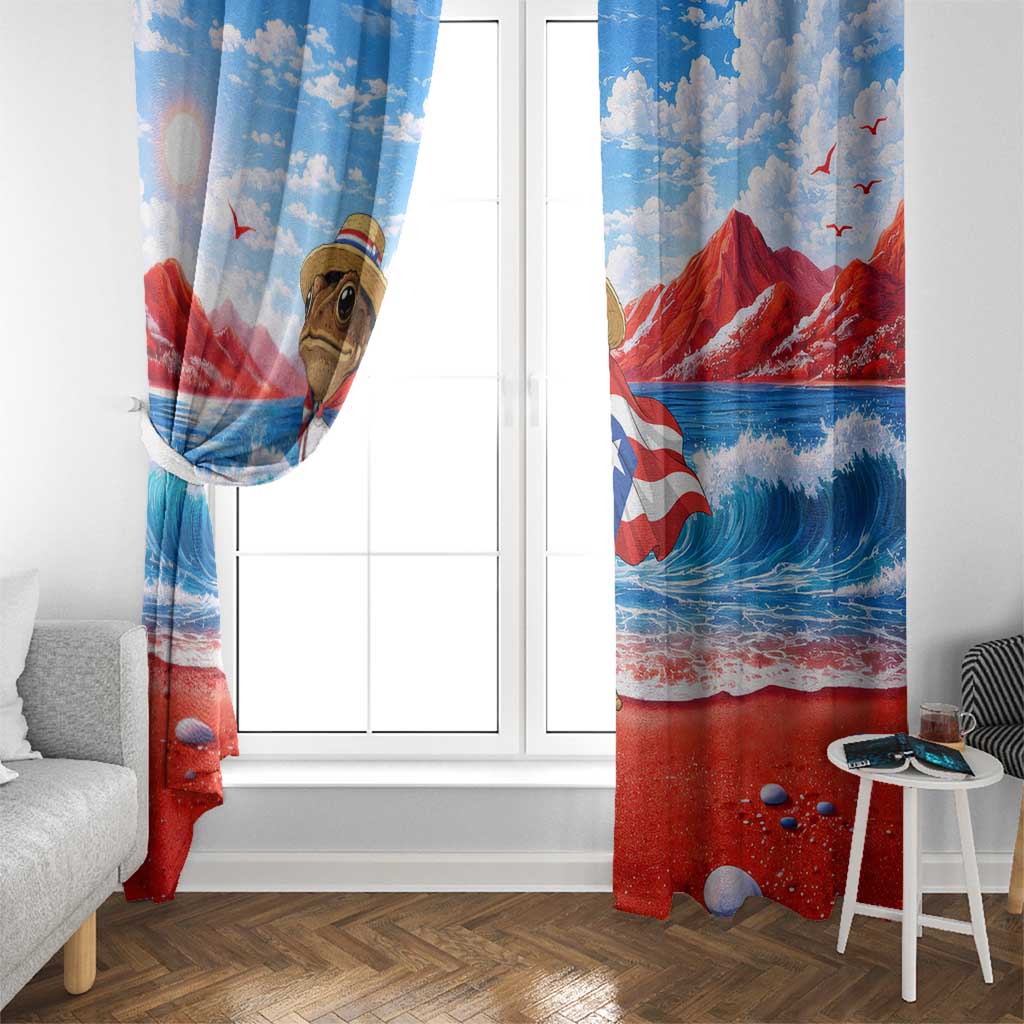 Coqui Frog Puerto Rico Flag Window Curtain Taino Boricua Puerto Rican