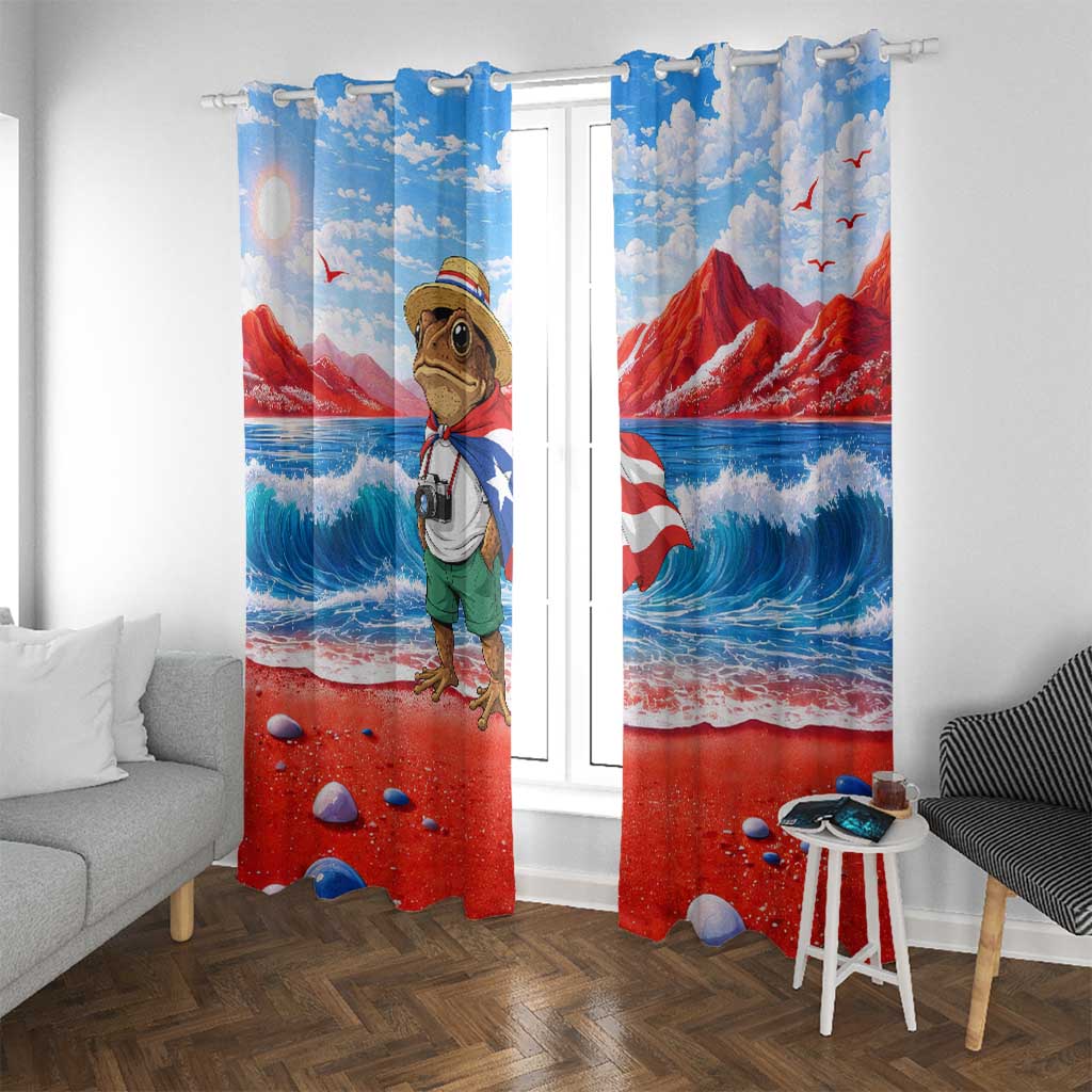 Coqui Frog Puerto Rico Flag Window Curtain Taino Boricua Puerto Rican