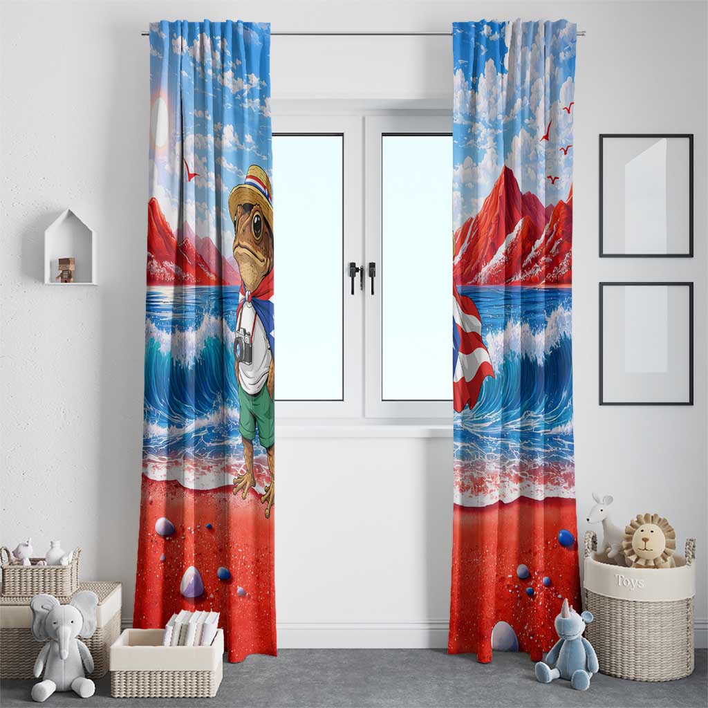 Coqui Frog Puerto Rico Flag Window Curtain Taino Boricua Puerto Rican