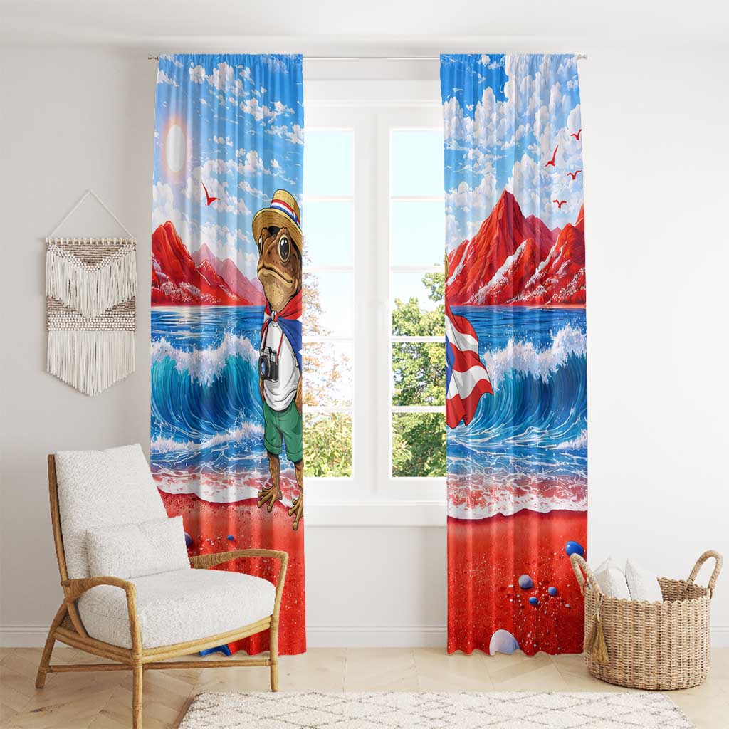 Coqui Frog Puerto Rico Flag Window Curtain Taino Boricua Puerto Rican