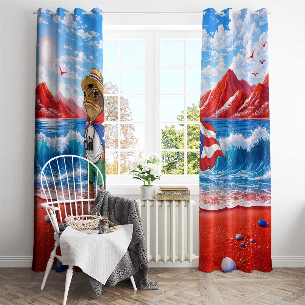 Coqui Frog Puerto Rico Flag Window Curtain Taino Boricua Puerto Rican