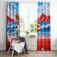 Coqui Frog Puerto Rico Flag Window Curtain Taino Boricua Puerto Rican