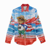 Coqui Frog Puerto Rico Flag Women Casual Shirt Taino Boricua Puerto Rican