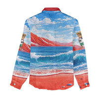 Coqui Frog Puerto Rico Flag Women Casual Shirt Taino Boricua Puerto Rican