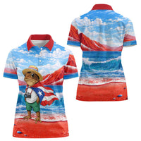 Coqui Frog Puerto Rico Flag Women Polo Shirt Taino Boricua Puerto Rican
