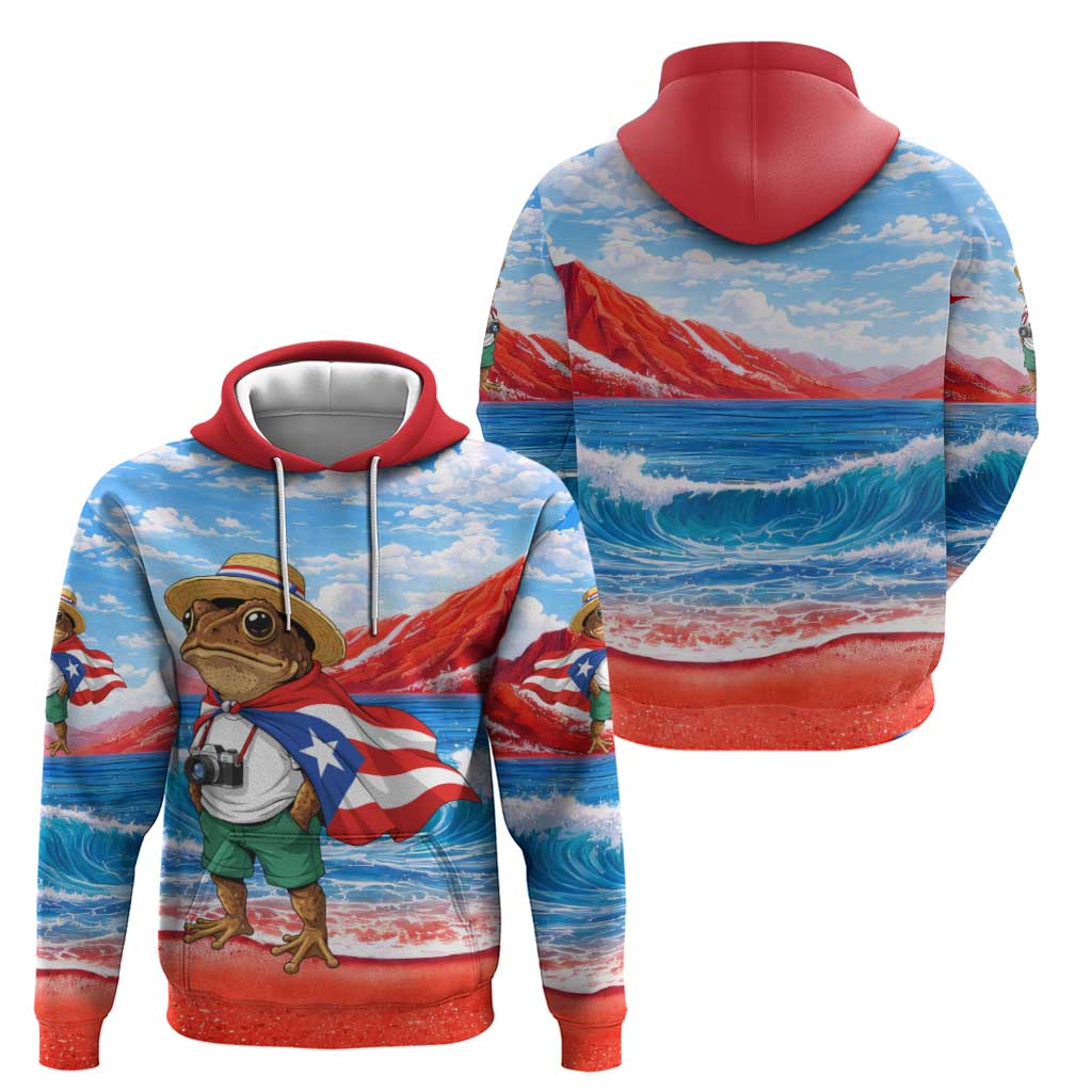 Coqui Frog Puerto Rico Flag Zip Hoodie Taino Boricua Puerto Rican