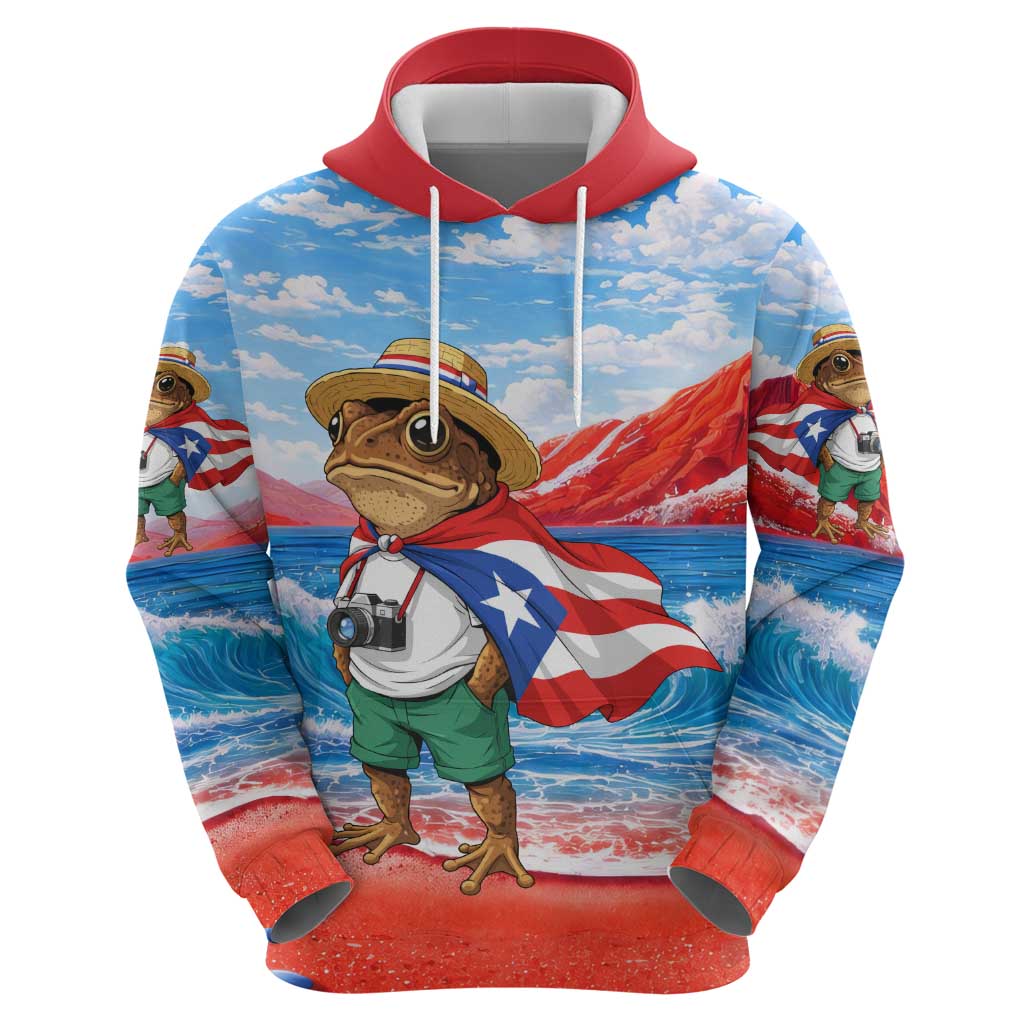 Coqui Frog Puerto Rico Flag Zip Hoodie Taino Boricua Puerto Rican