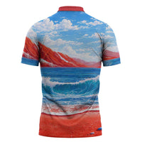 Coqui Frog Puerto Rico Flag Zipper Polo Shirt Taino Boricua Puerto Rican