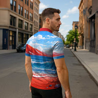 Coqui Frog Puerto Rico Flag Zipper Polo Shirt Taino Boricua Puerto Rican