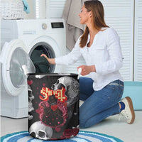 Ghost Valentine Laundry Basket with Rockets Skull Heart Pattern