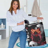 Ghost Valentine Laundry Basket with Rockets Skull Heart Pattern