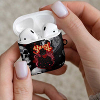 Ghost Valentine AirPods Case with Rockets Skull Heart Pattern