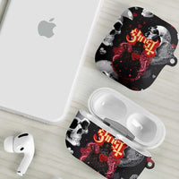 Ghost Valentine AirPods Case with Rockets Skull Heart Pattern