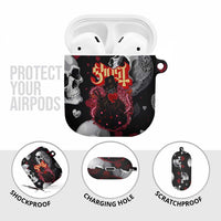 Ghost Valentine AirPods Case with Rockets Skull Heart Pattern
