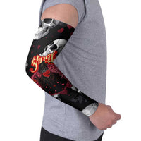 Ghost Valentine Arm Sleeves with Rockets Skull Heart Pattern