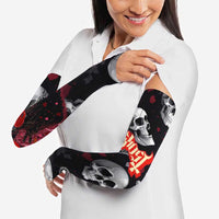 Ghost Valentine Arm Sleeves with Rockets Skull Heart Pattern
