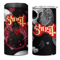 Ghost Valentine 4 in 1 Can Cooler Tumbler with Rockets Skull Heart Pattern