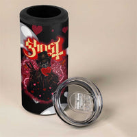 Ghost Valentine 4 in 1 Can Cooler Tumbler with Rockets Skull Heart Pattern