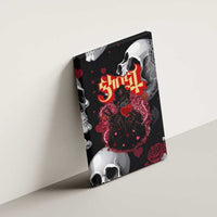 Ghost Valentine Canvas Wall Art with Rockets Skull Heart Pattern