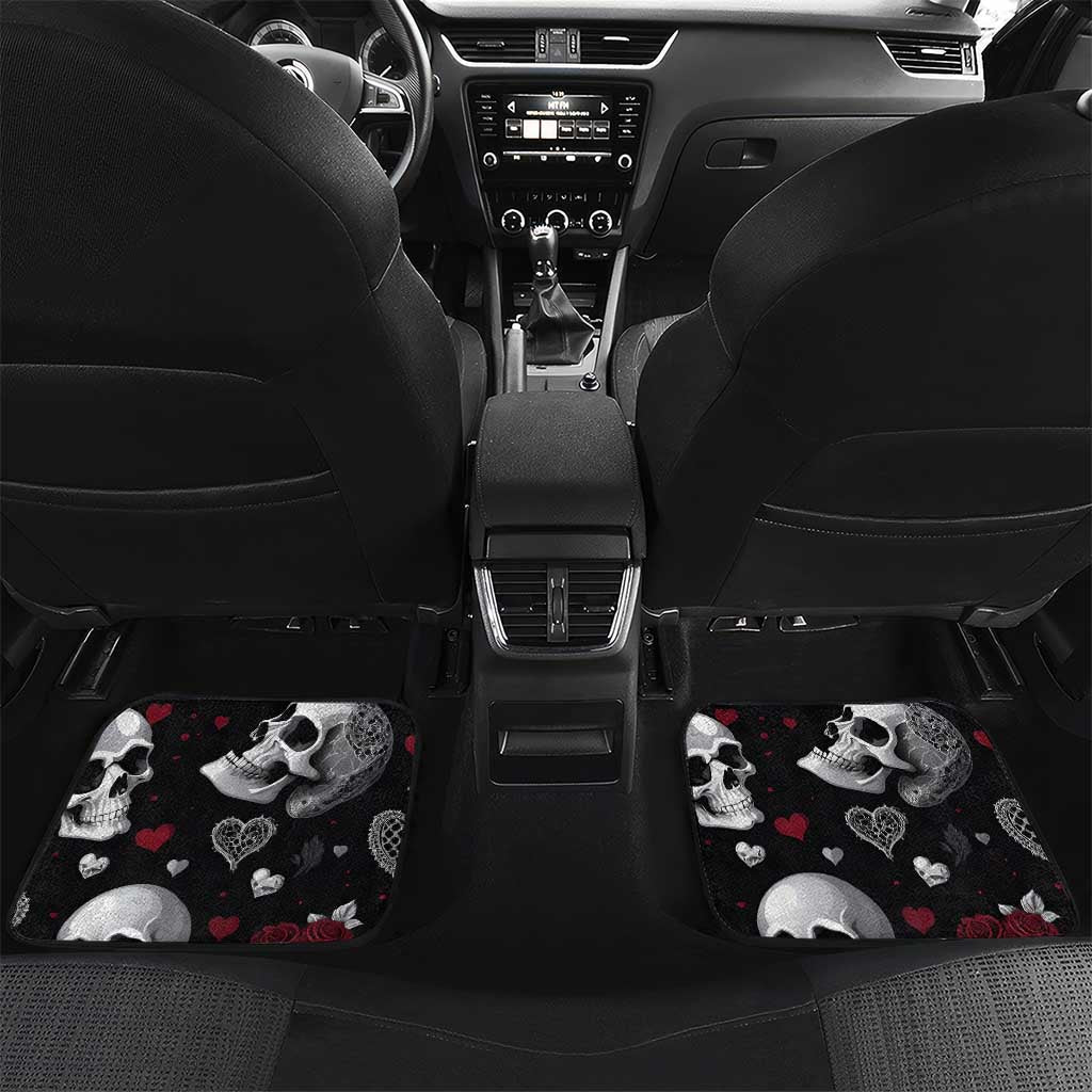 Ghost Valentine Car Mats with Rockets Skull Heart Pattern