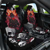 Ghost Valentine Car Seat Cover with Rockets Skull Heart Pattern