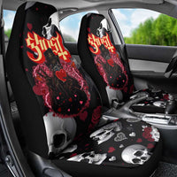 Ghost Valentine Car Seat Cover with Rockets Skull Heart Pattern