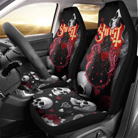 Ghost Valentine Car Seat Cover with Rockets Skull Heart Pattern