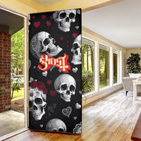 Ghost Valentine Door Cover with Rockets Skull Heart Pattern