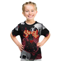 Ghost Valentine Kid T Shirt with Rockets Skull Heart Pattern