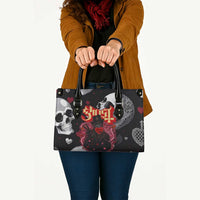 Ghost Valentine Leather Bag with Rockets Skull Heart Pattern