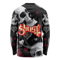 Ghost Valentine Long Sleeve Shirt with Rockets Skull Heart Pattern