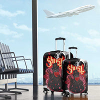 Ghost Valentine Luggage Cover with Rockets Skull Heart Pattern