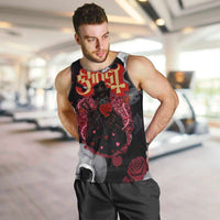 Ghost Valentine Men Tank Top with Rockets Skull Heart Pattern