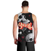 Ghost Valentine Men Tank Top with Rockets Skull Heart Pattern