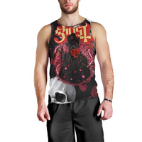 Ghost Valentine Men Tank Top with Rockets Skull Heart Pattern